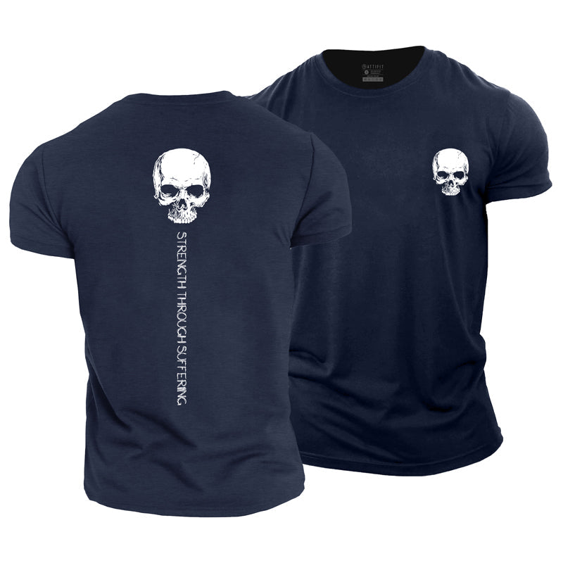 Strength Skull Cotton T-Shirt