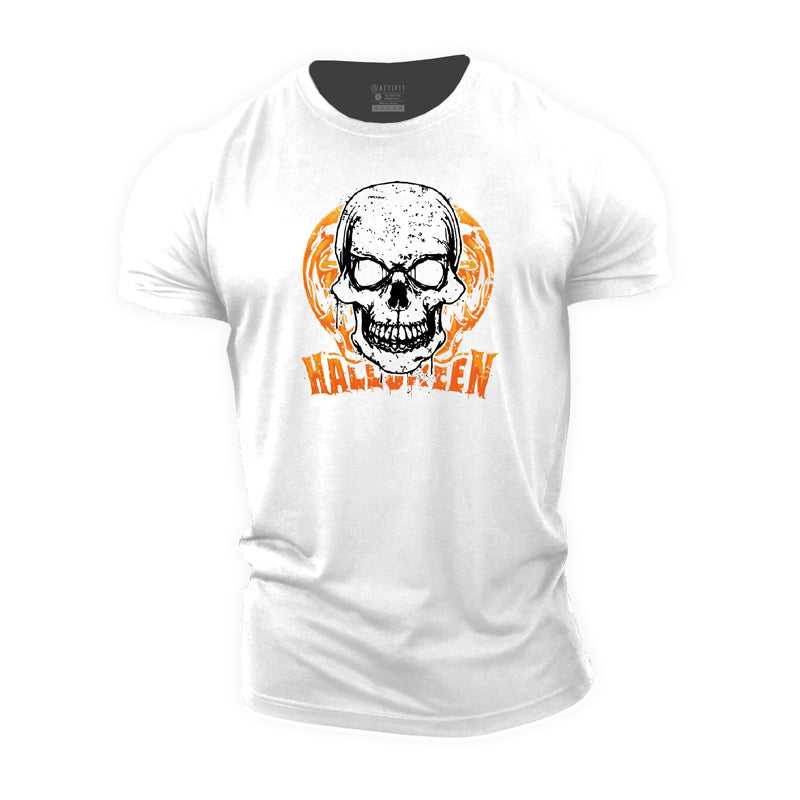 Halloween Skull Cotton T-Shirt