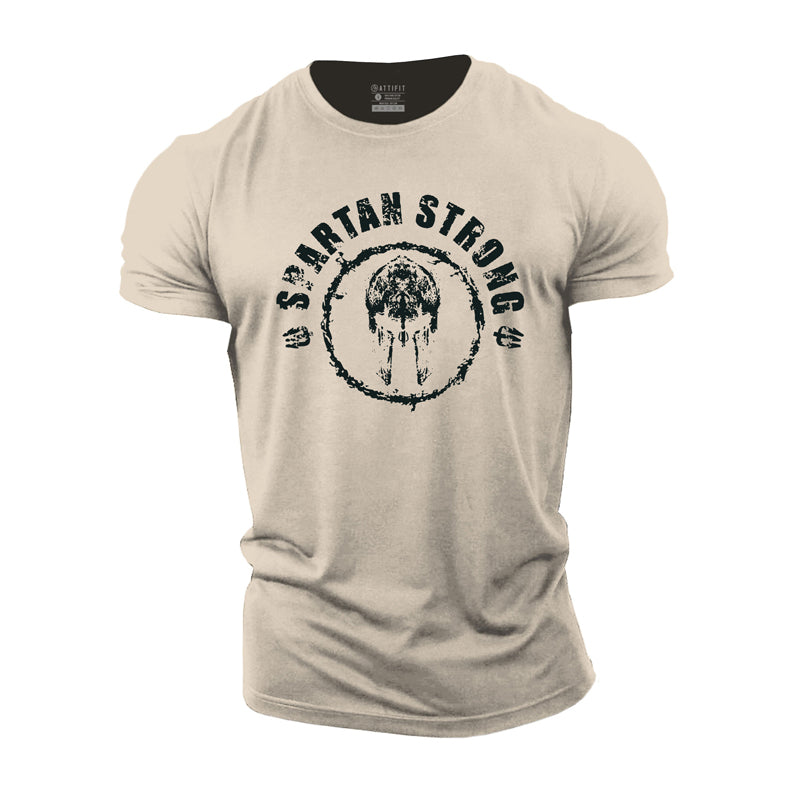 Cotton Spartan Strong Graphic Men's T-shirts