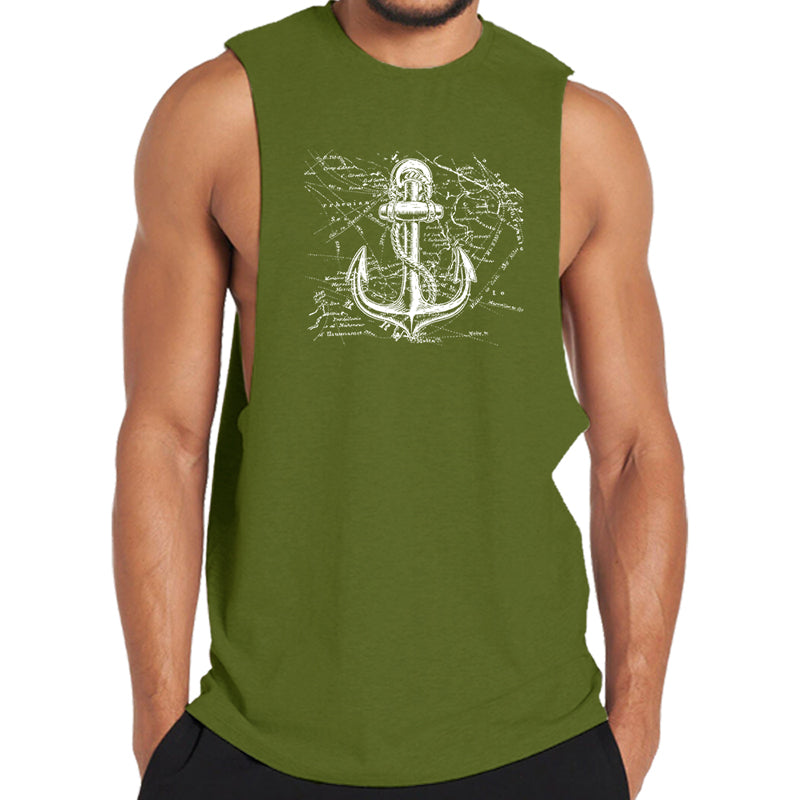 Cotton Anchor Graphic Men's Tank Top