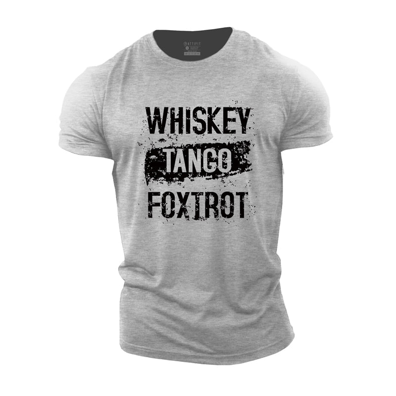 Cotton Whiskey Tango Foxtrot Graphic Fitness T-shirts