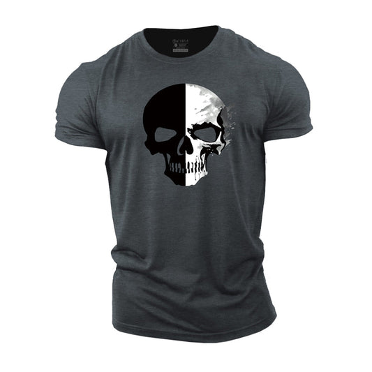 Cotton Skull Graphic Men's Fitness T-shirts