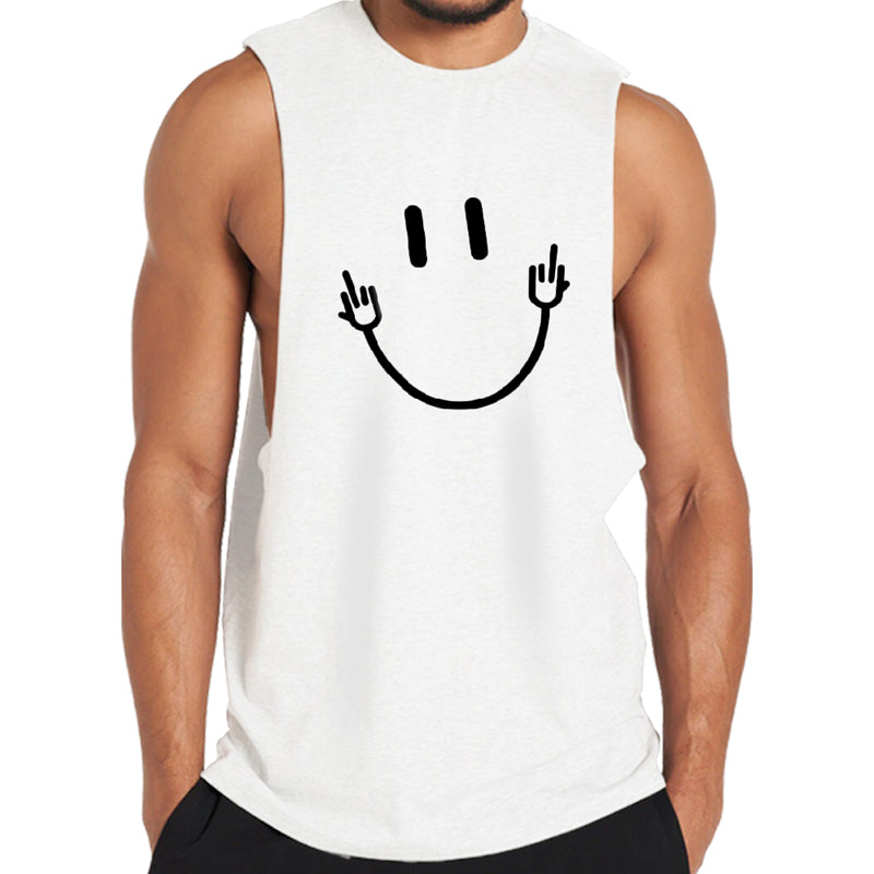 Cotton Smile Graphic Workout Tank Top