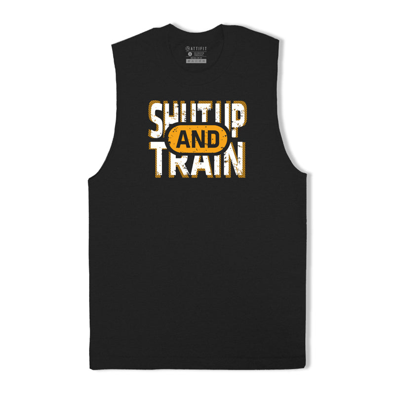 Cotton Shut Up And Train Graphic Tank Top