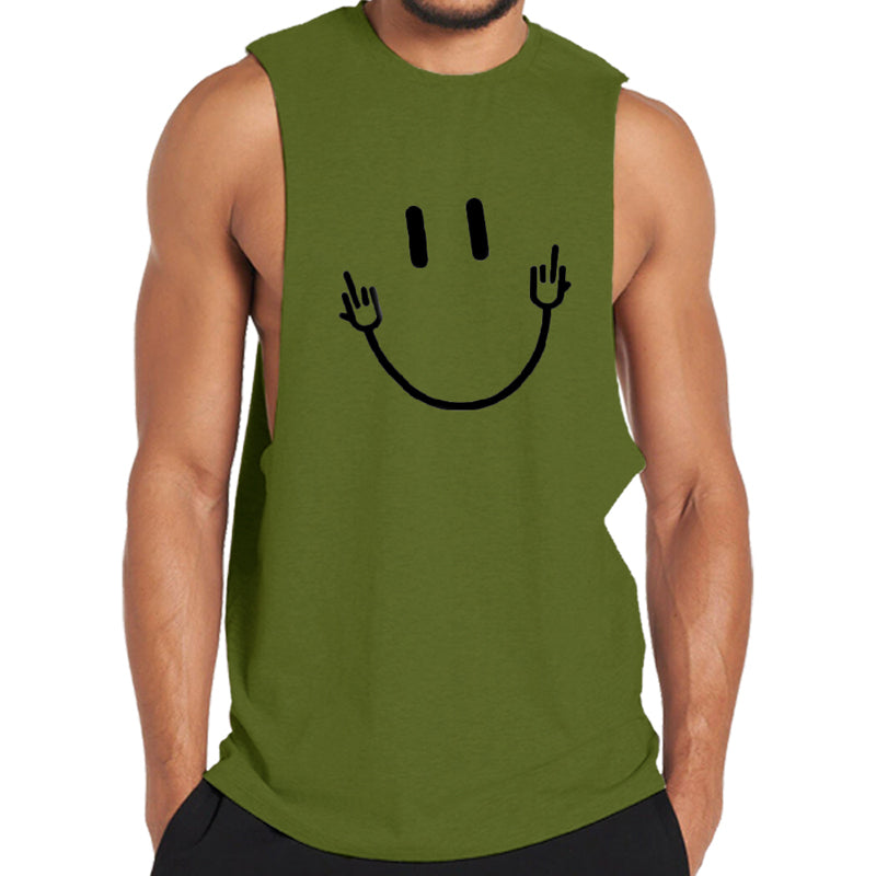 Cotton Smile Graphic Workout Tank Top