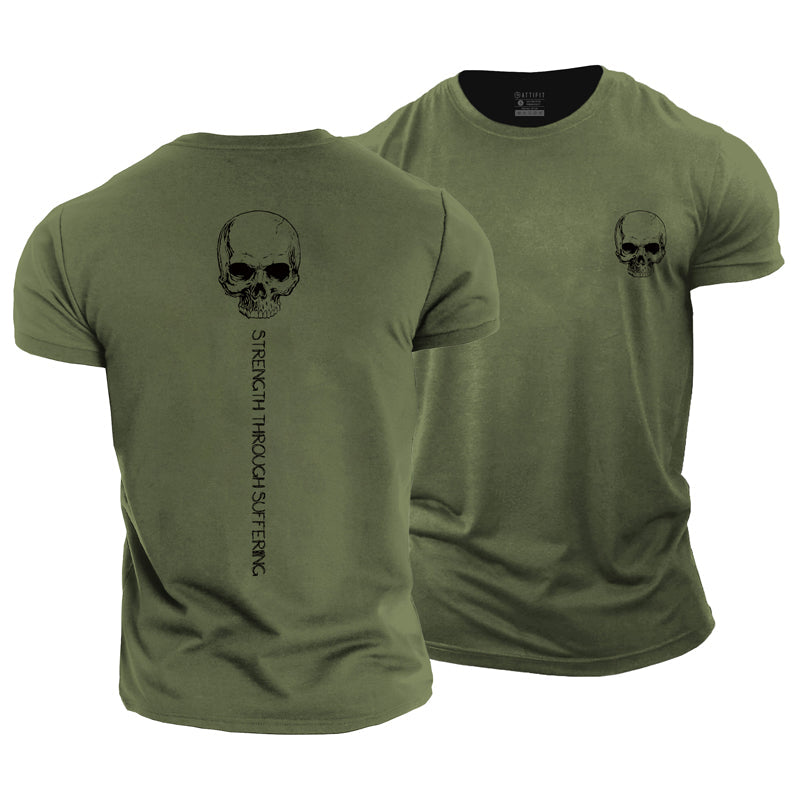 Strength Skull Cotton T-Shirt