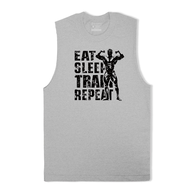 Cotton Eat Sleep Train Repeat Tank Top