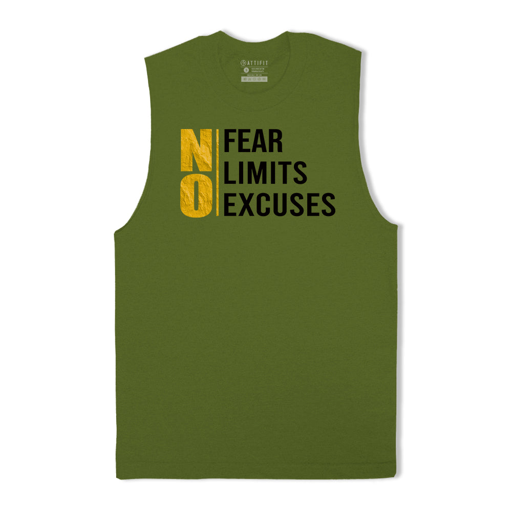 Cotton No Fear Limits Excuses Graphic Men's Tank Top