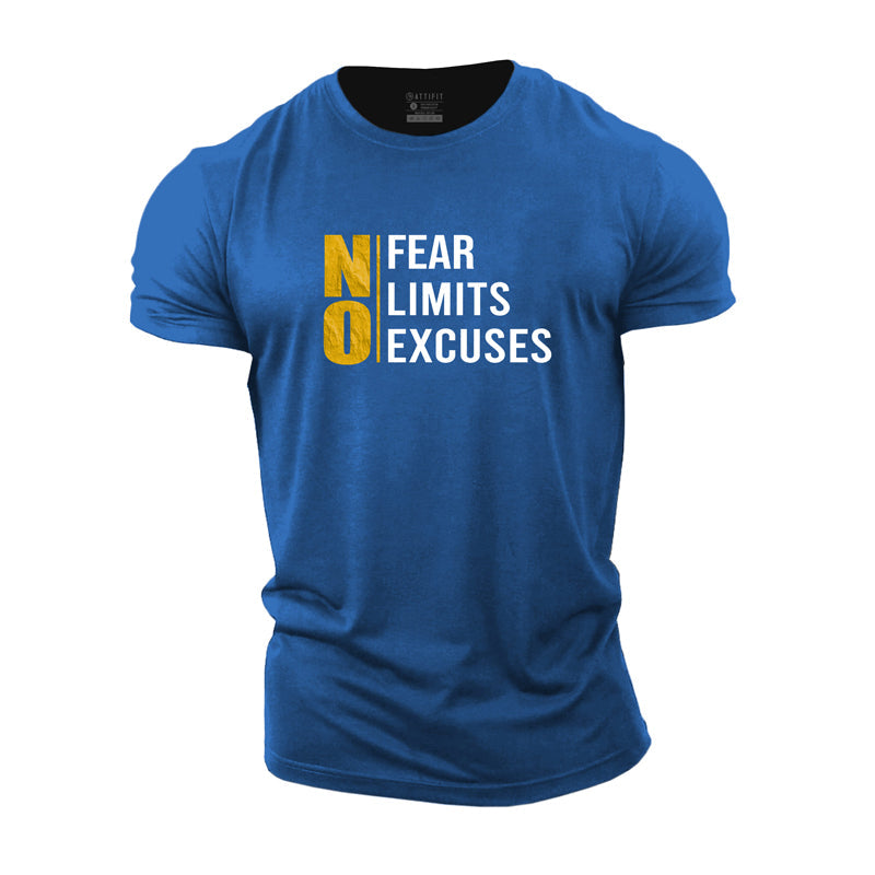 Cotton No Fear Limits Excuses Graphic Men's T-shirts