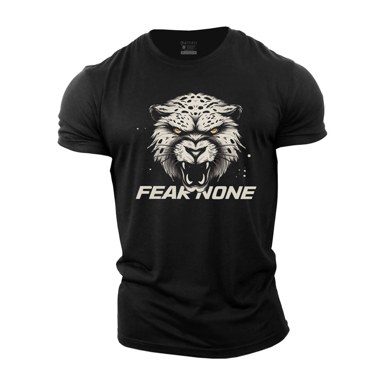 Leopard Fear None Cotton T-Shirt