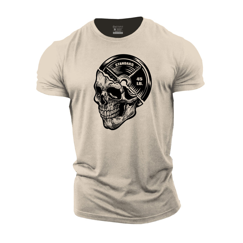 Dumbbell Skull Cotton T-Shirt