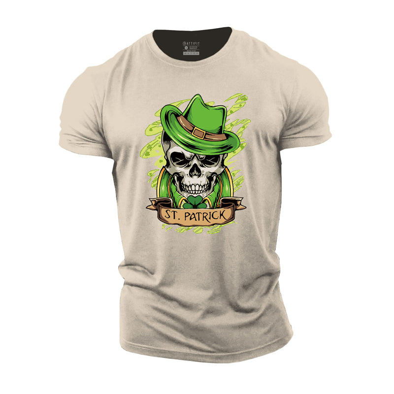 St. Patrick Skull Cotton T-Shirt