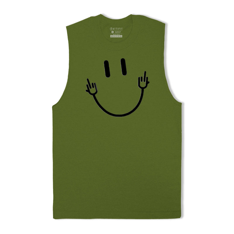 Cotton Smile Graphic Workout Tank Top