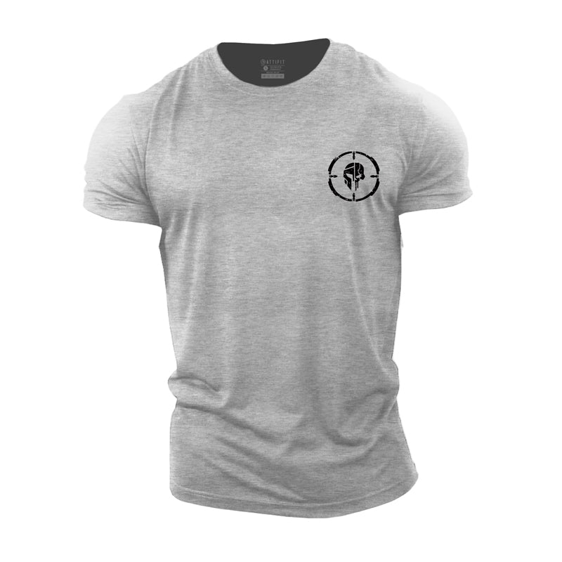 Cotton Spartan Skull Graphic Men's Fitness T-shirts