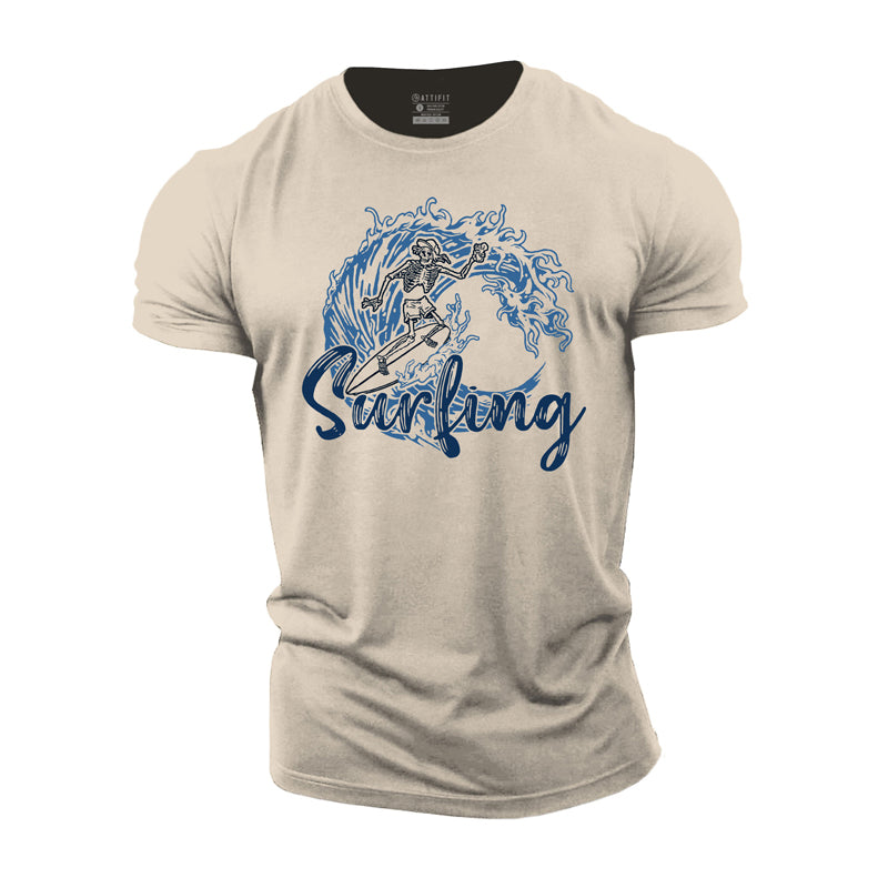 Cotton Surfing Graphic Men's T-shirts