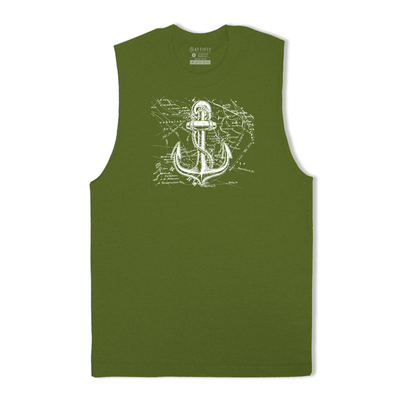 Cotton Anchor Graphic Men's Tank Top