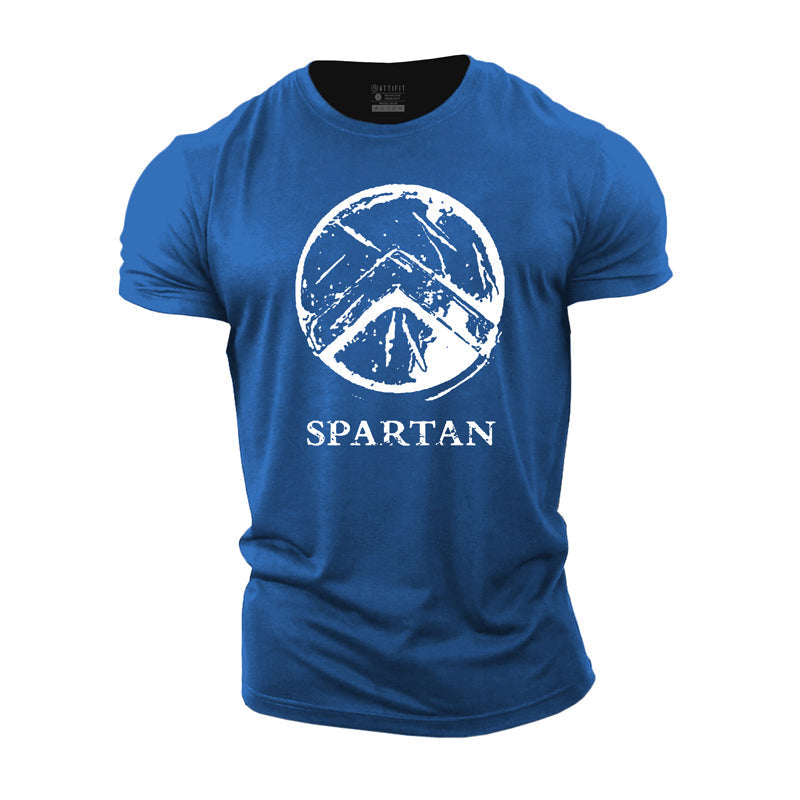 Cotton Spartan Shield Graphic Gym T-shirts