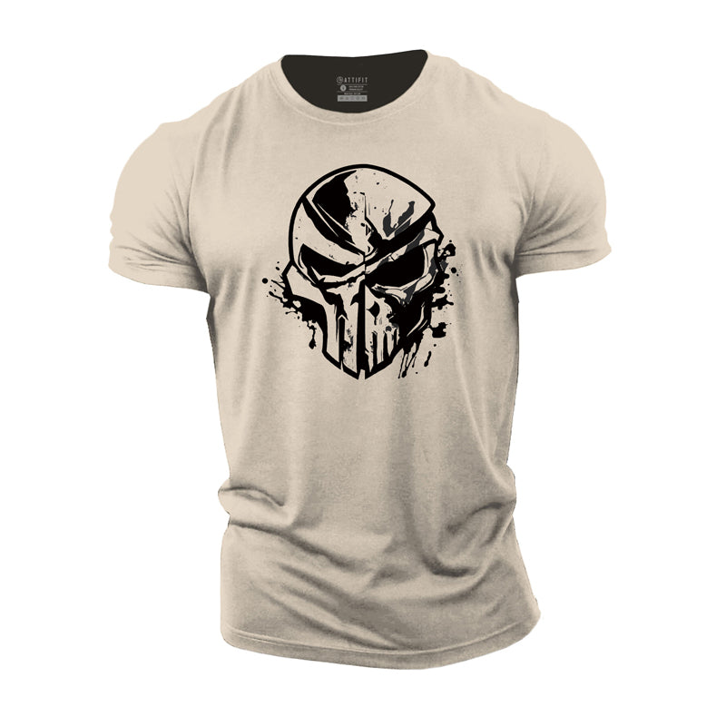 Cotton Skull Graphic Men's Fitness T-shirts