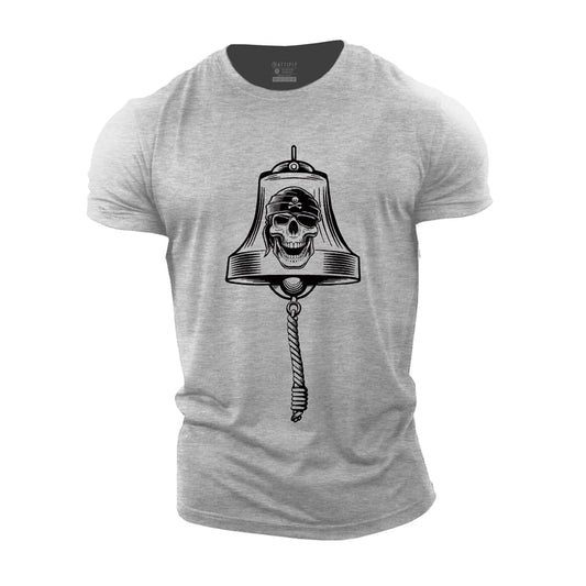 Cotton Skull Bell Graphic Men's Fitness T-shirts