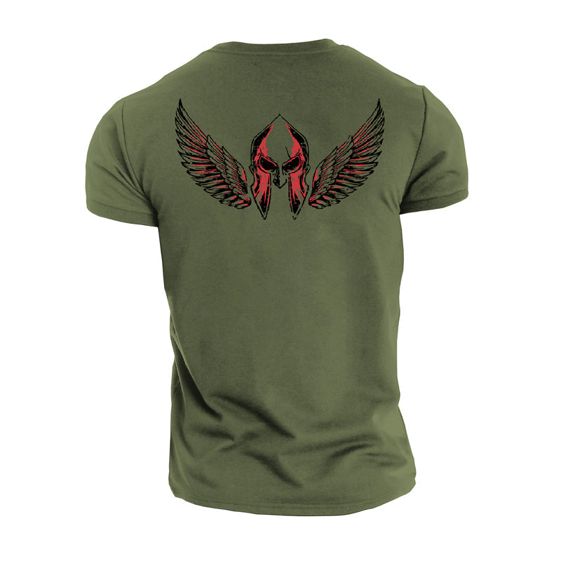 Cotton Spartan Warrior Eagle Wings T-shirts