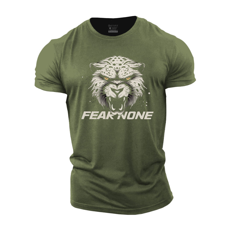 Leopard Fear None Cotton T-Shirt