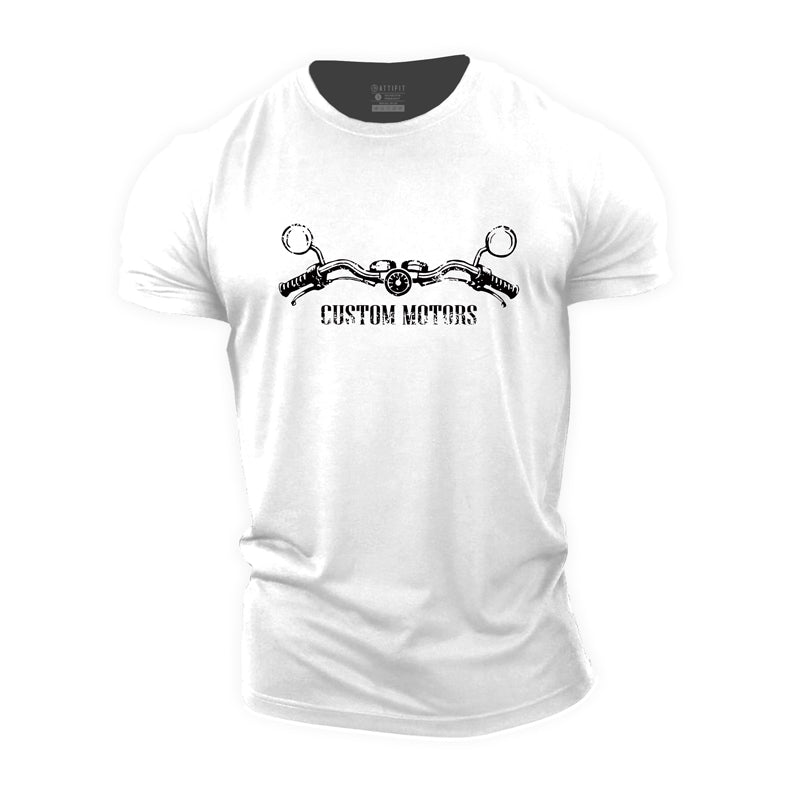 Cotton Custom Motors Graphic Men's T-shirts