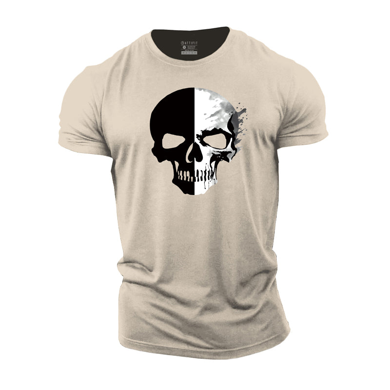 Cotton Skull Graphic Men's Fitness T-shirts