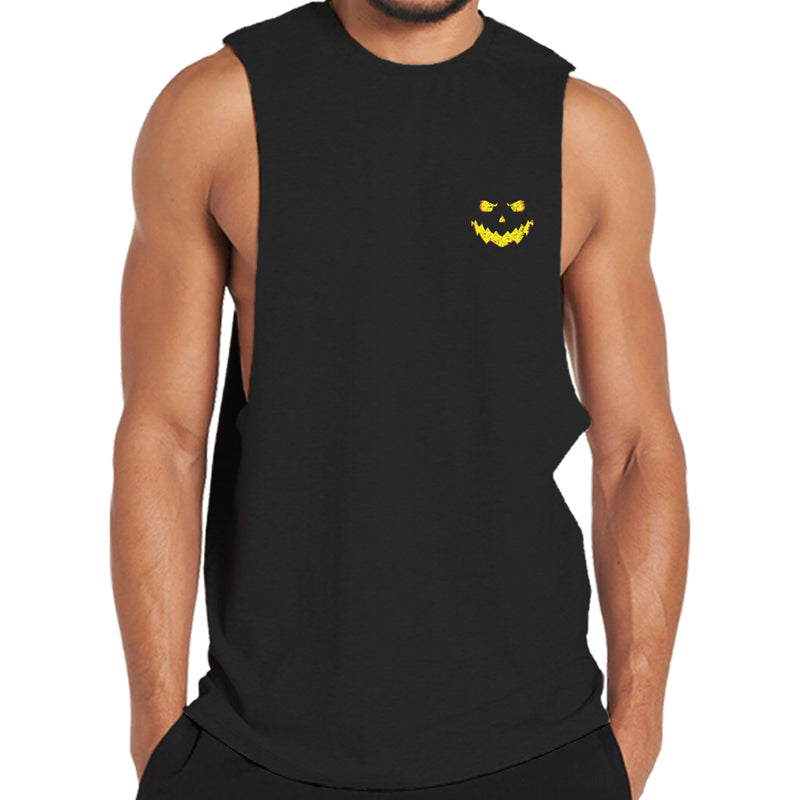 Cotton Evil Smiley Face Men's Tank Top