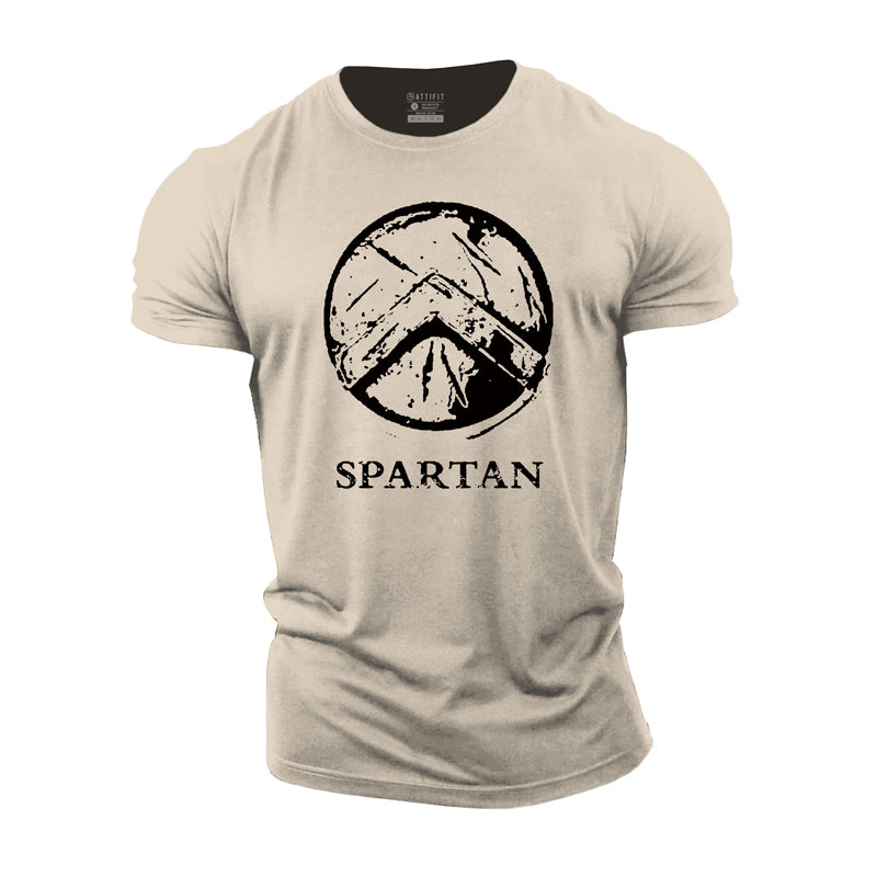 Cotton Spartan Shield Graphic Gym T-shirts