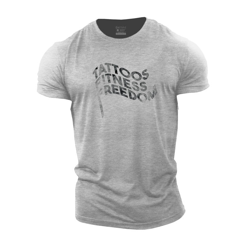 Tattoos Fitness Freedom Cotton T-Shirt