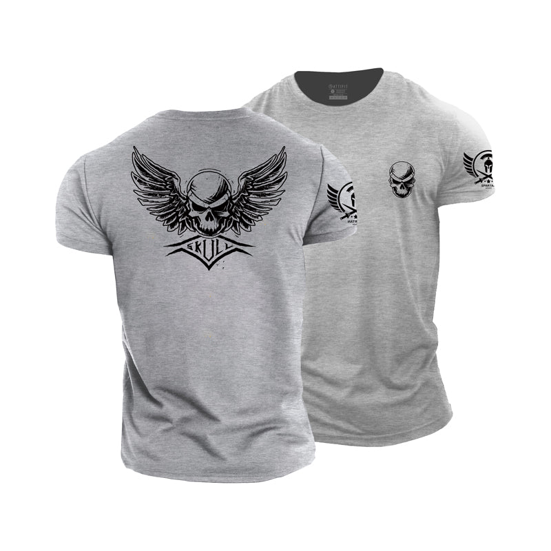 Cotton Skull Wings Graphic Men's T-shirts