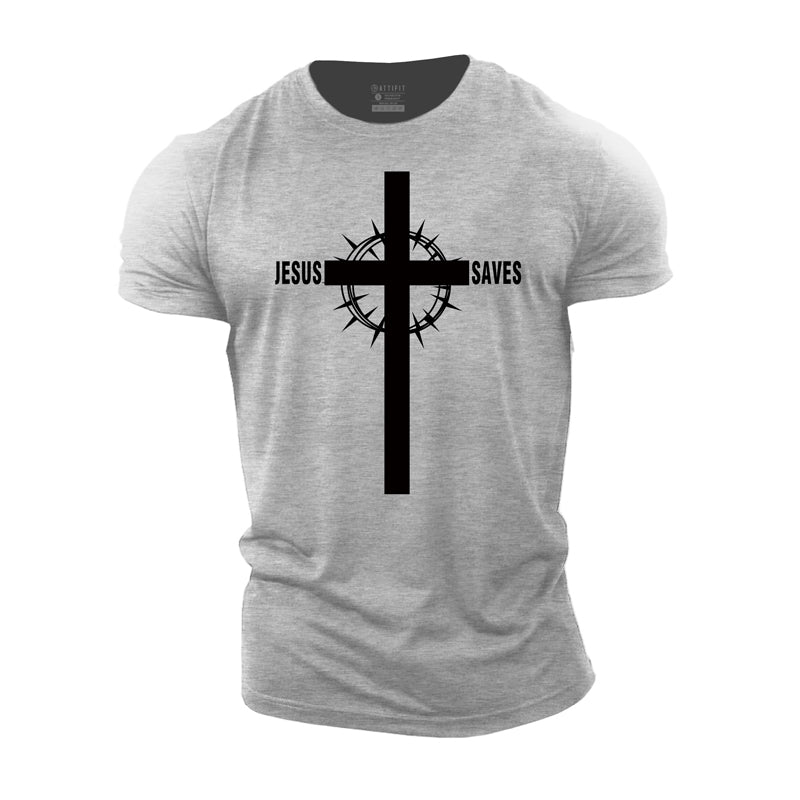 Jesus Saves Cross Cotton T-Shirt