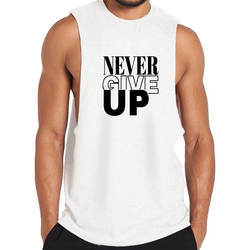 Cotton Never Give Up Men's Tank Top