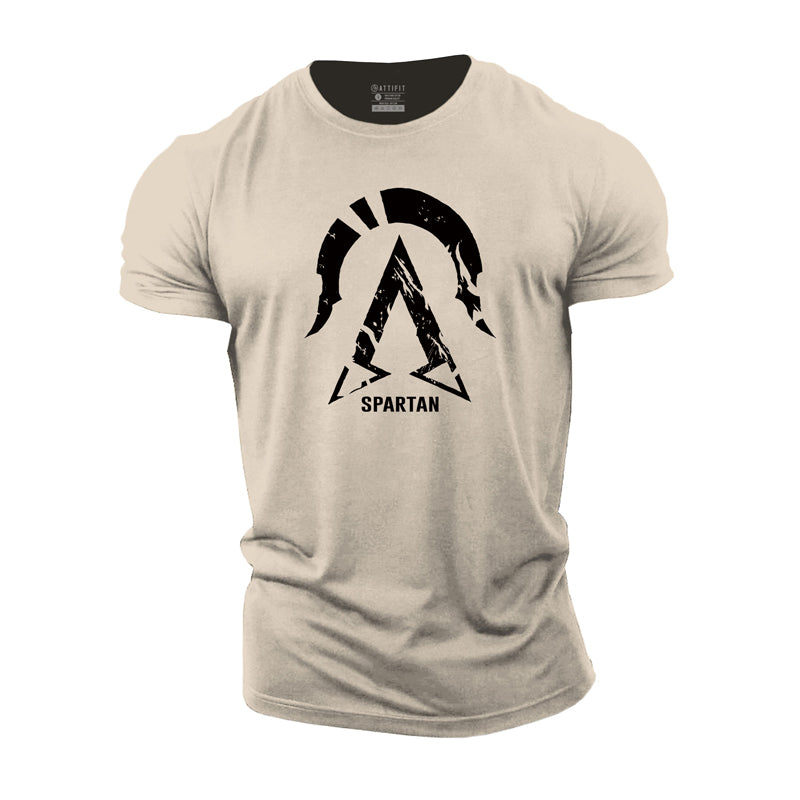 Cotton Spartan A Shield Graphic Men's T-shirts