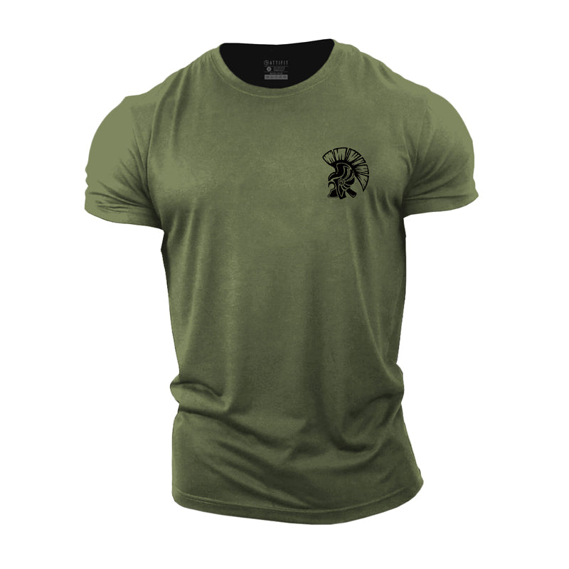 Cotton Spartan Warrior Graphic Fitness T-shirts