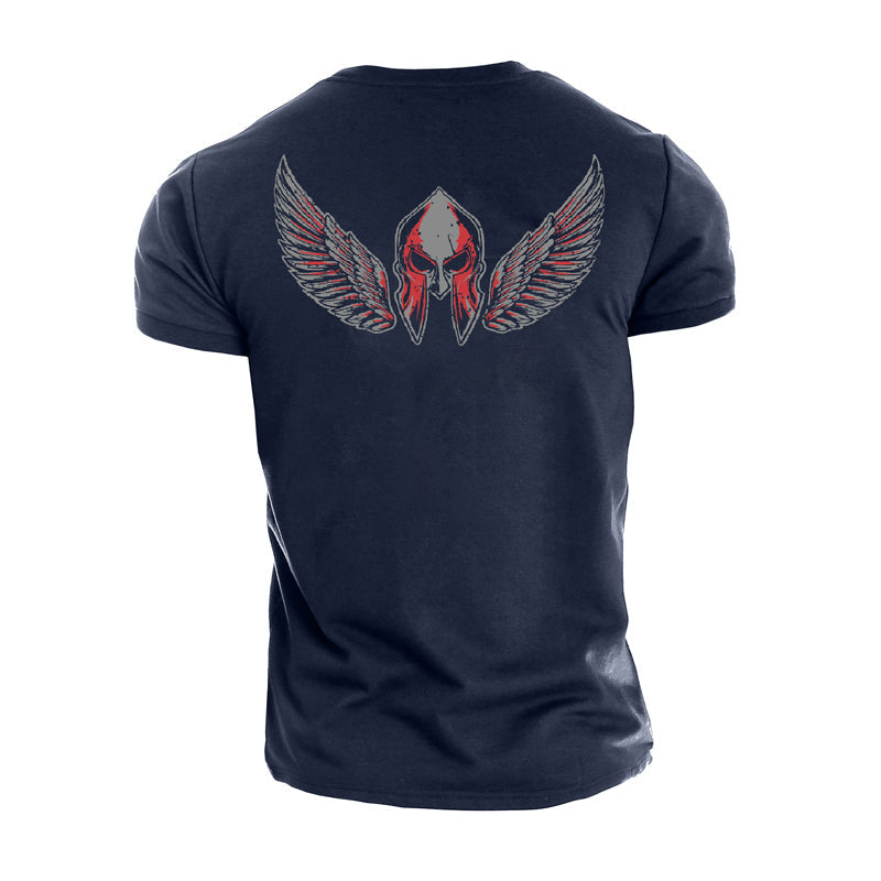 Cotton Spartan Warrior Eagle Wings T-shirts