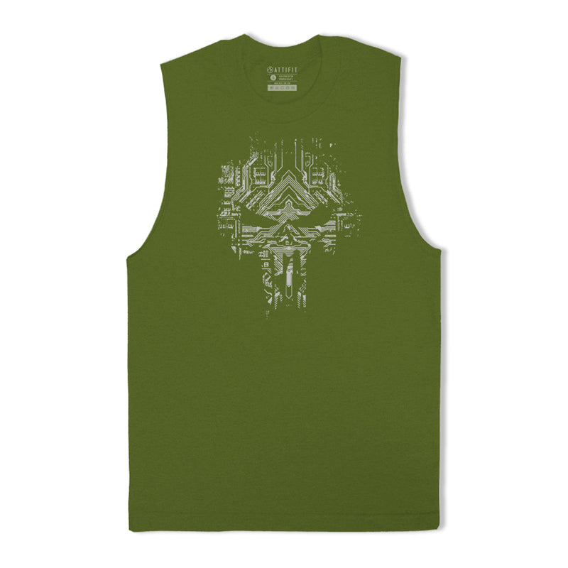 Cotton Skull Graphic Workout Tank Top