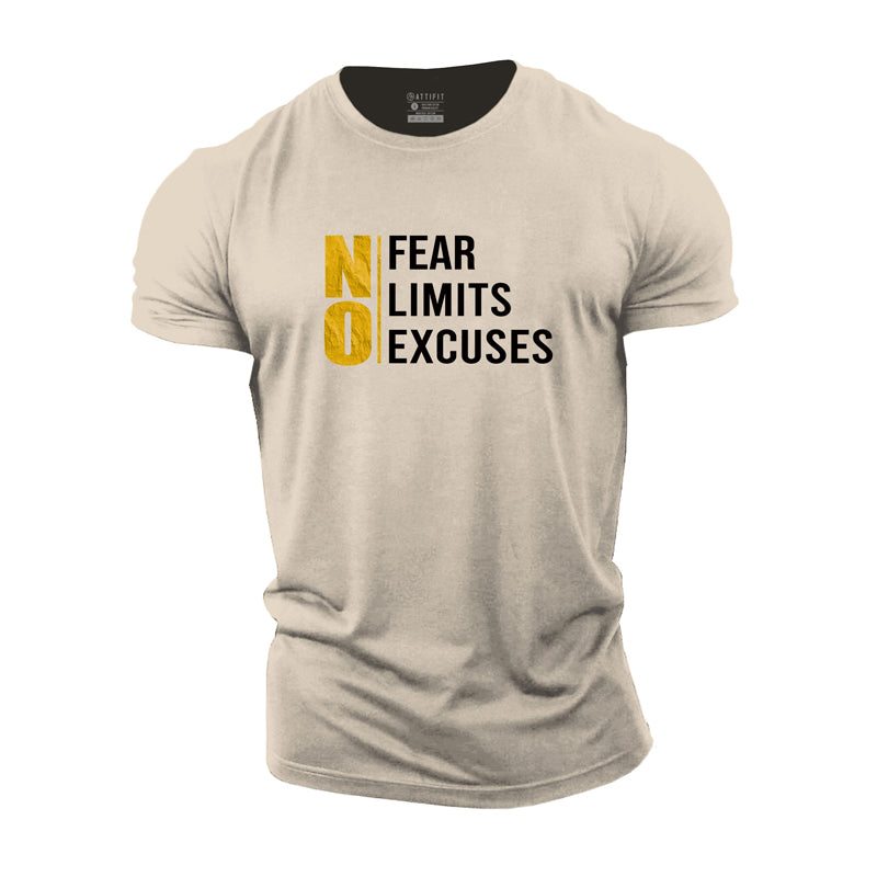 Cotton No Fear Limits Excuses Graphic Men's T-shirts