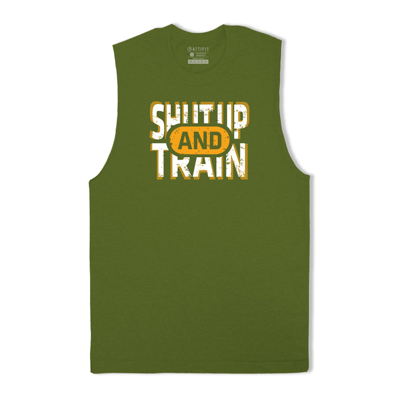 Cotton Shut Up And Train Graphic Tank Top