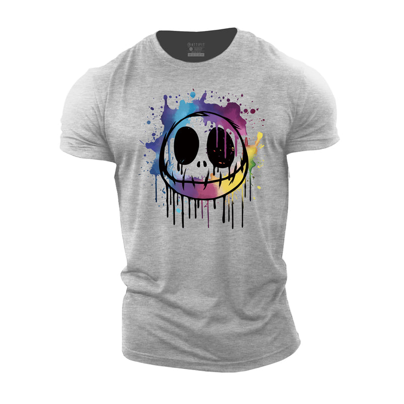 Cotton Evil Smiley Graphic Men's T-shirts