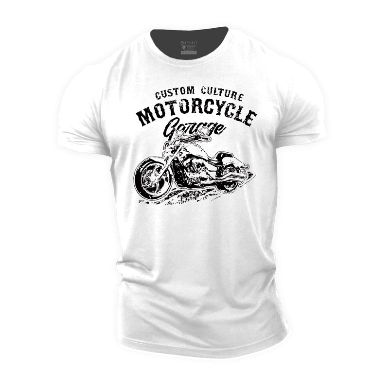 Cotton Motorcycle Graphic Men's T-shirts