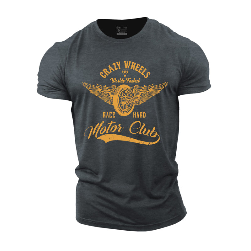 Cotton Crazy Wheels Graphic Men's T-shirts