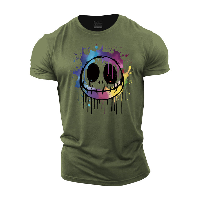 Cotton Evil Smiley Graphic Men's T-shirts