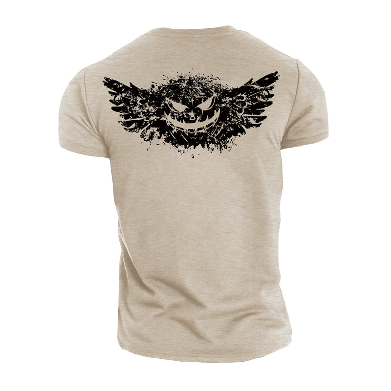 Cotton Halloween Pumpkin Wings T-shirts