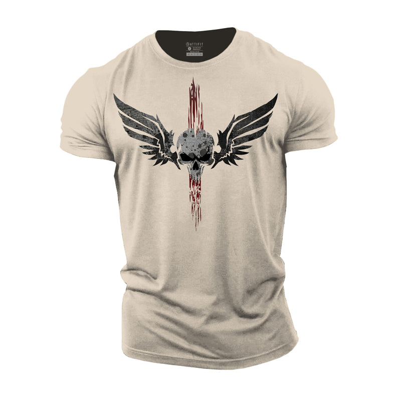 Skeleton Wings Cotton T-Shirt