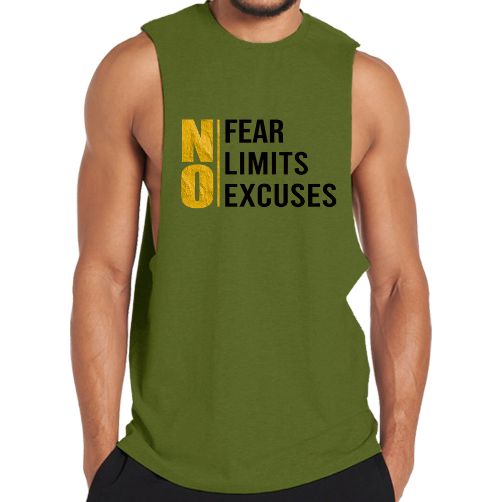 Cotton No Fear Limits Excuses Graphic Men's Tank Top