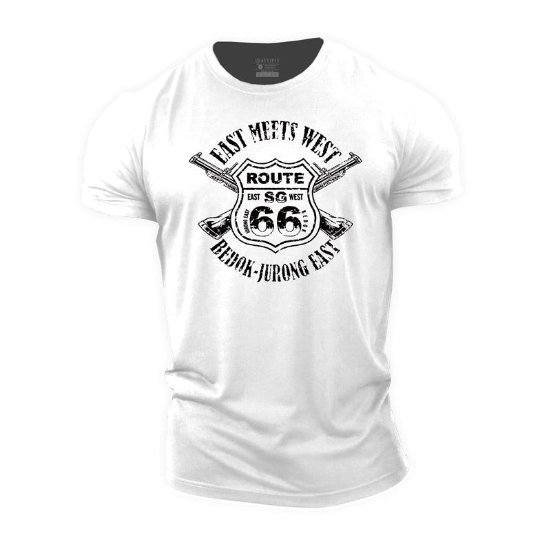 Cotton Route 66 Graphic Men's T-shirts