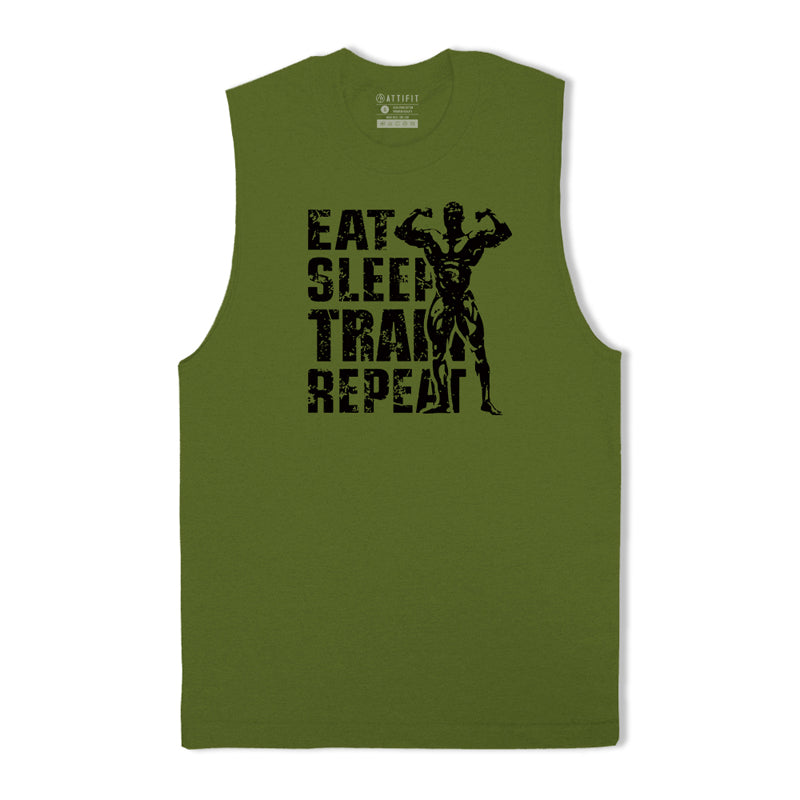 Cotton Eat Sleep Train Repeat Tank Top