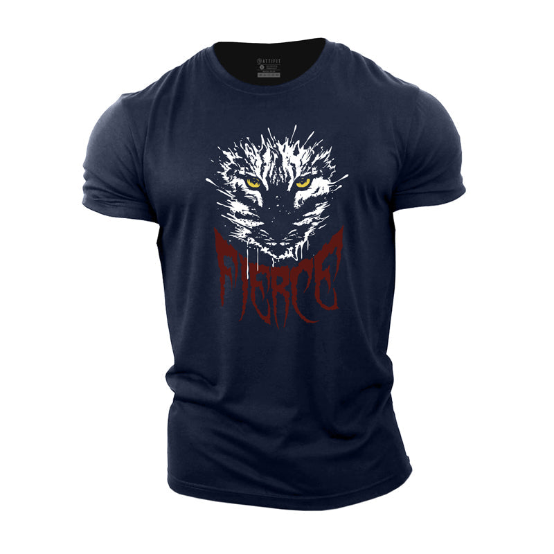 Cotton Ferocious Tiger Graphic Men's T-shirts