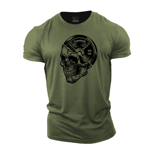 Dumbbell Skull Cotton T-Shirt